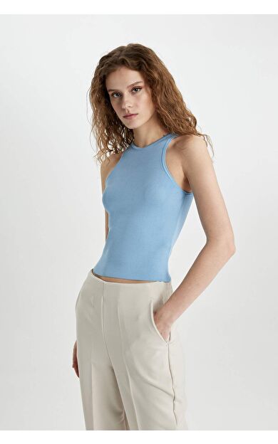 DeFactoFit Fitted Halter Yaka Atlet C3147AX24SPBE177