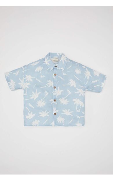 DeFactoFit Erkek Bebek Gömlek Yaka Kısa Kollu Gömlek