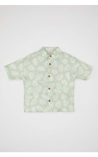 DeFactoFit Erkek Bebek Desenli Kısa Kollu Gömlek