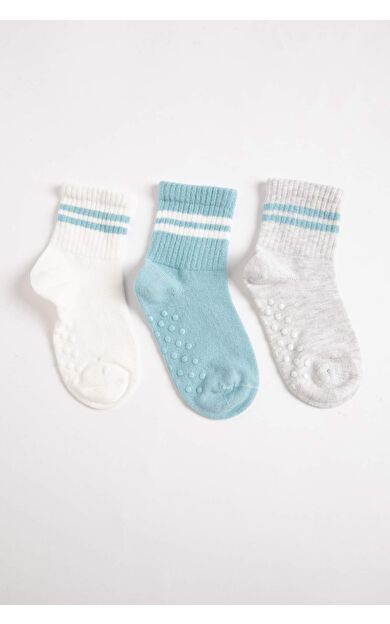 DeFactoFit Erkek Bebek Dikişsiz 3'lü Pamuklu Uzun Çorap