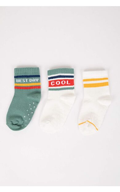 DeFactoFit Erkek Bebek 3'lü Pamuklu Uzun Çorap