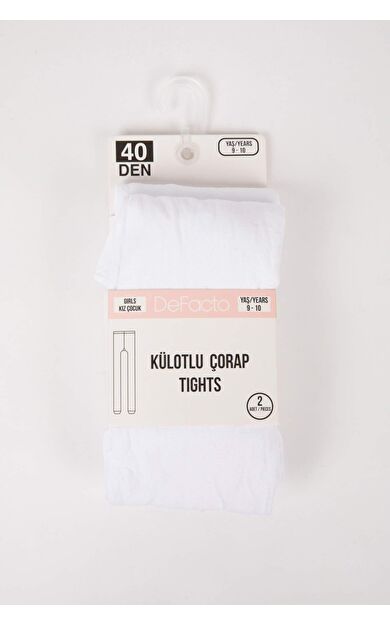 DeFactoFit Kız Çocuk 2'li Pamuklu Külotlu Çorap