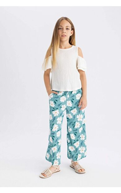 DeFactoFit Kız Çocuk Wide Leg Bürümcük Pantolon C5373A824SMGN1242