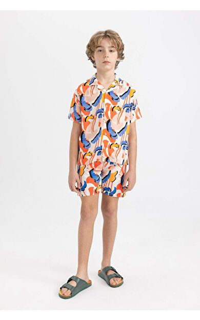 DeFactoFit Erkek Çocuk Desenli Deniz Şortu C5564A824HSER99