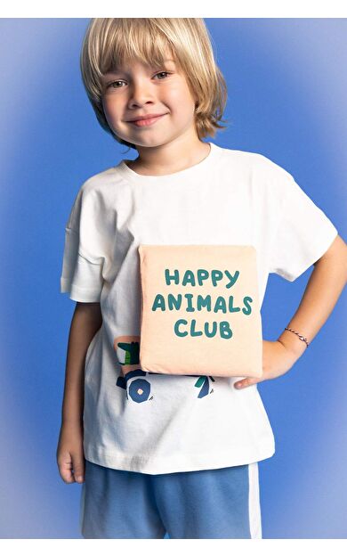 DeFactoFit Erkek Bebek Bisiklet Yaka Araç Baskılı Kısa Kollu Tişört