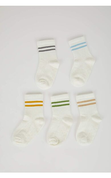 DeFactoFit Erkek Bebek Dikişsiz 5'li Pamuklu Uzun Çorap