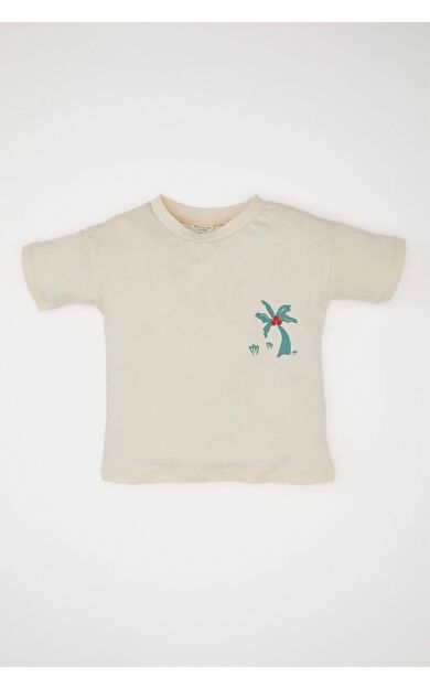 DeFactoFit Erkek Bebek Palmiye Desenli Kısa Kollu Tişört