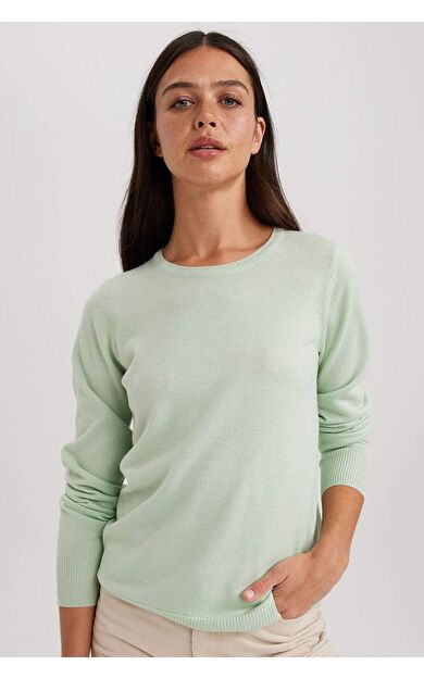 DeFactoFit Regular Fit Bisiklet Yaka Kazak