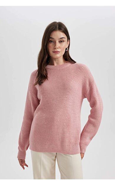 DeFactoFit Regular Fit Bisiklet Yaka Triko Kazak