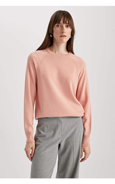 DeFactoFit Regular Fit Bisiklet Yaka Kazak