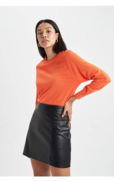 DeFactoFit Regular Fit Bisiklet Yaka Kazak