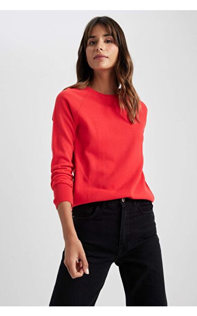 DeFactoFit Regular Fit Bisiklet Yaka Kazak