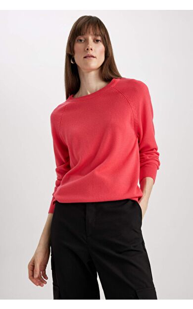 DeFactoFit Regular Fit Bisiklet Yaka Kazak