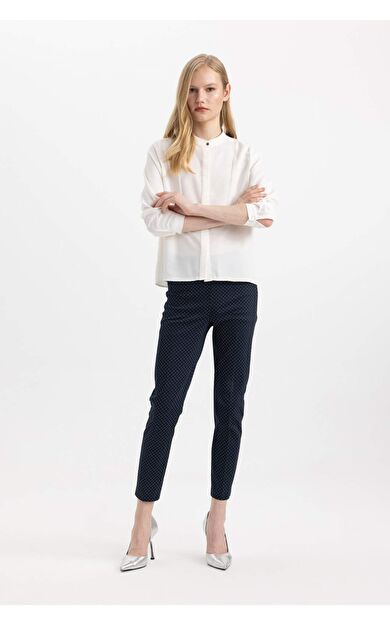 DeFactoFit Valentina Sigaret Normal Bel Saten Pantolon J8741AZ24SMNV91