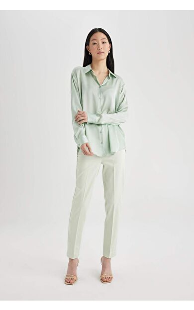 DeFactoFit Valentina Sigaret Normal Bel Düz Paça Saten Pantolon J8743AZ24SMTR369