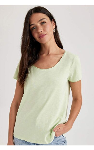 DeFactoFit Regular Fit Bisiklet Yaka Kısa Kollu %100 Pamuk Tişört