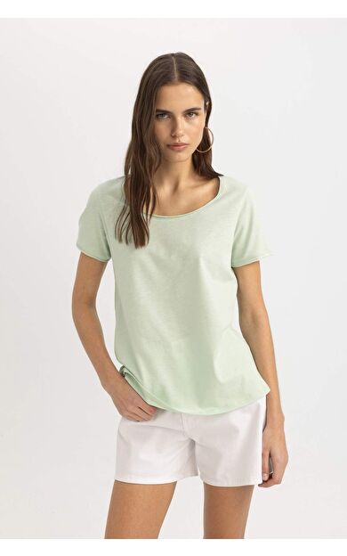 DeFactoFit Regular Fit Bisiklet Yaka Kısa Kollu Tişört K1508AZ24SMGN1180