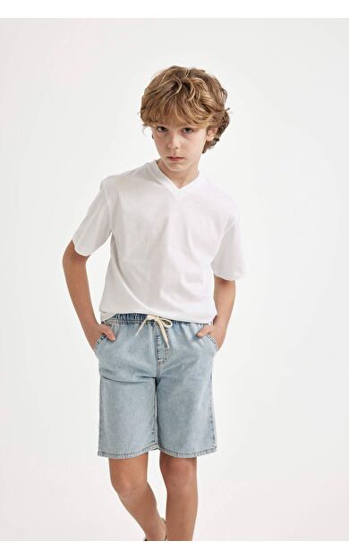 DeFactoFit Erkek Çocuk Regular Fit V Yaka Kısa Kollu Tişört K1693A624SMWT34