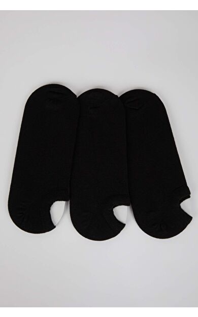 DeFactoFit Erkek Pamuklu 3'lü Sneaker Çorabı Siyah