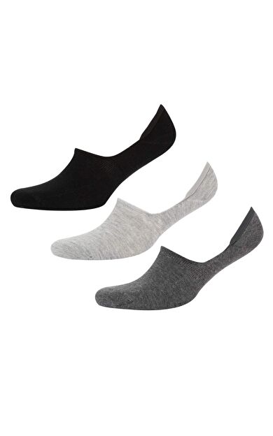 DeFactoFit Erkek Basic 3'lü Babet Çorabı Gri