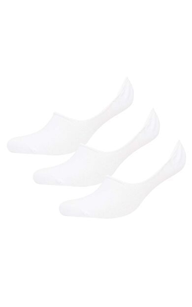 DeFactoFit Erkek Basic 3'lü Babet Çorabı Beyaz