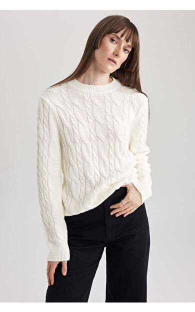 Relax Fit Bisiklet Yaka Kazak