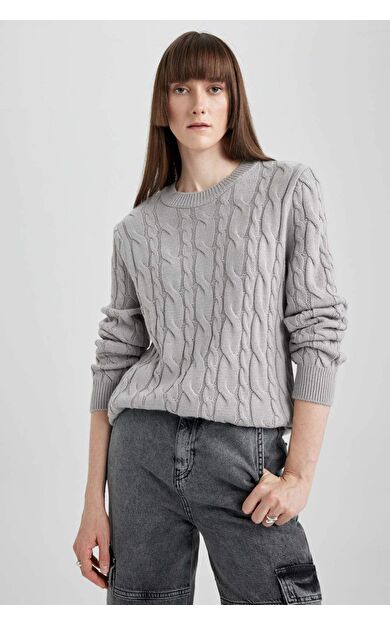 Relax Fit Bisiklet Yaka Kazak