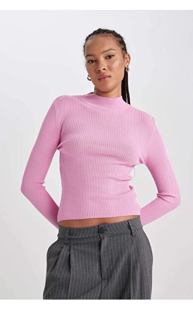 DeFactoFit Slim Fit Yarım Balıkçı Yaka Triko Kazak