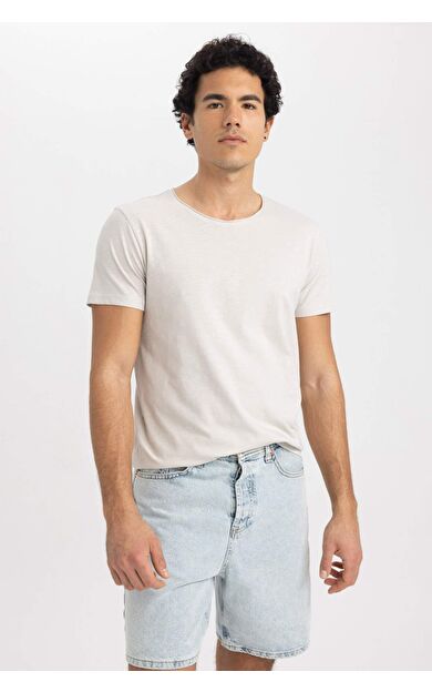 DeFacto Slim Fit Bisiklet Yaka Basic Tişört