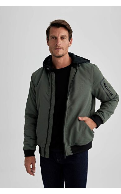 DeFacto Slim Fit Kapüşonlu Bomber Mont