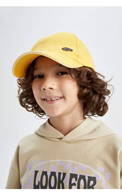 Erkek Çocuk Pamuklu Beyzbol Basketbol Şapkası Sarı