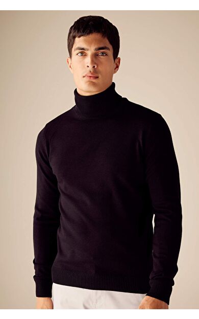 DeFactoFit Slim Fit Balıkçı Yaka Triko Kazak R1124AZ23WNBK27