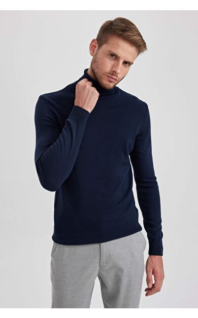 Slim Fit Balıkçı Yaka Triko Kazak