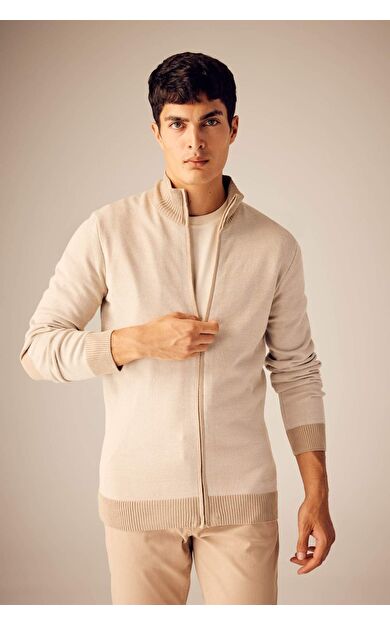 DeFacto Standart Fit Yarım Balıkçı Yaka Triko Hırka