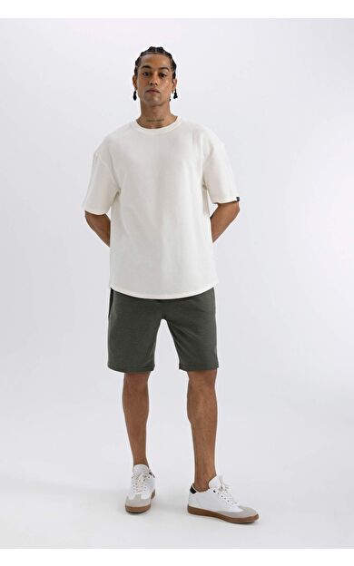 DeFactoFit Slim Fit Basic Cepli Şort