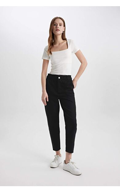 DeFactoFit Paperbag Cepli Paperbag Bel Gabardin Pantolon