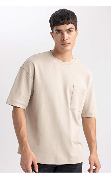 DeFacto Oversize Fit Bisiklet Yaka Tişört T3661AZ24SPBG783