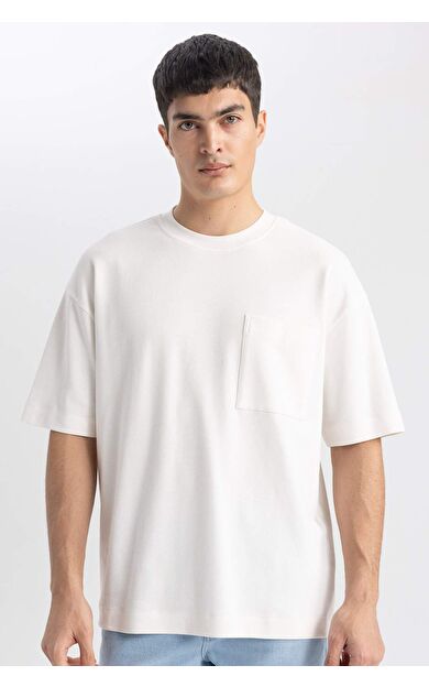 DeFactoFit Oversize Fit Bisiklet Yaka Tişört T3661AZ24SPER105