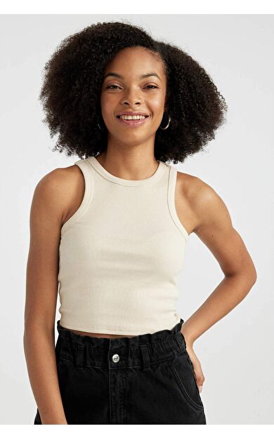 DeFactoFit Fitted Halter Yaka Fitilli Kaşkorse Atlet U0357AZ24SMBG286