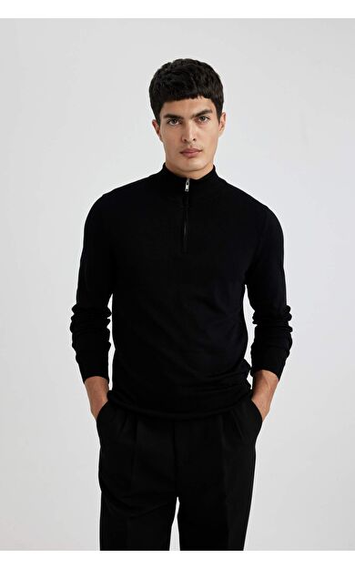 DeFactoFit Slim Fit Yarım Balıkçı Yaka Kazak