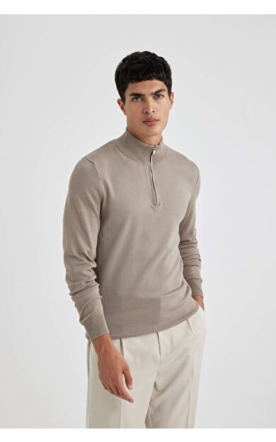 DeFactoFit Slim Fit Yarım Balıkçı Yaka Kazak