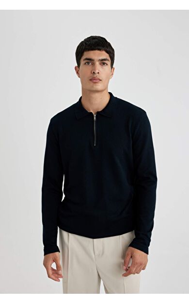 DeFactoFit Slim Fit Polo Yaka Kazak