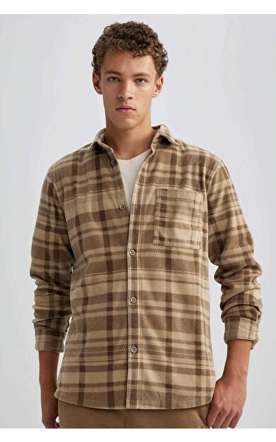 Regular Fit Kareli Polar Uzun Kollu Gömlek