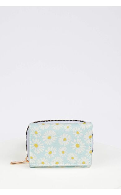 DeFacto Kadın Papatya Desenli Suni Deri Cüzdan Çok Renkli