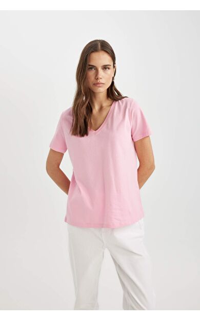 DeFactoFit Regular Fit V Yaka Kısa Kollu Tişört W9578AZ24SMPN253
