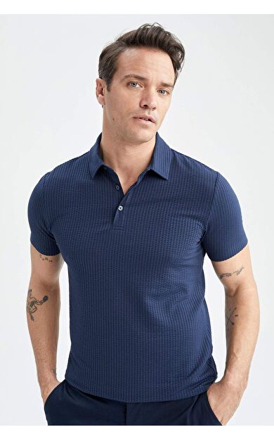 DeFacto Slim Fit Polo Yaka Kısa Kollu Pamuklu Tişört