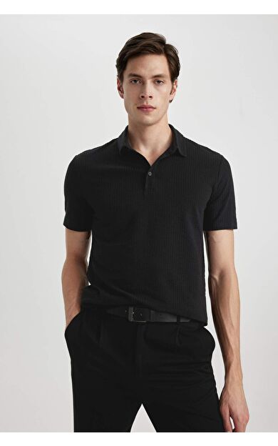 DeFactoFit Slim Fit Pamuklu Kısa Kollu Polo Tişört X2594AZ24SMBK81