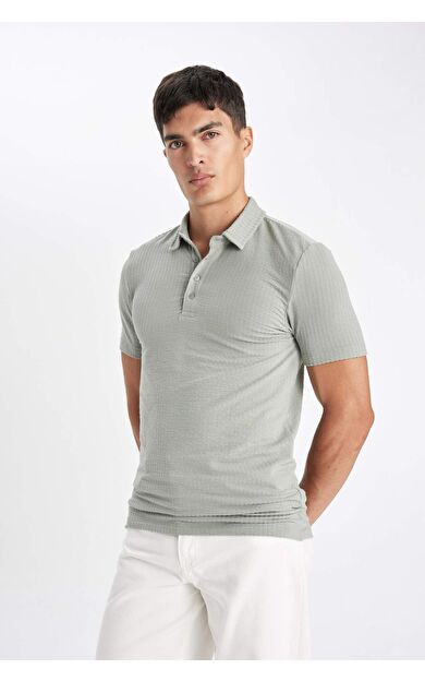 DeFactoFit Slim Fit Pamuklu Kısa Kollu Polo Tişört X2594AZ24SMGN1217