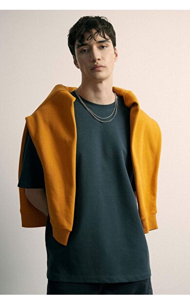 DeFacto Oversize Fit Bisiklet Yaka Tişört