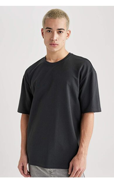 DeFacto Oversize Fit Bisiklet Yaka Tişört